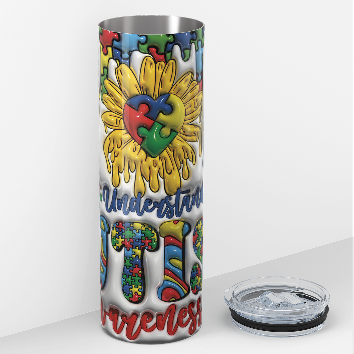 Accept Understand Love Autism Awareness 20oz Skinny Tumbler