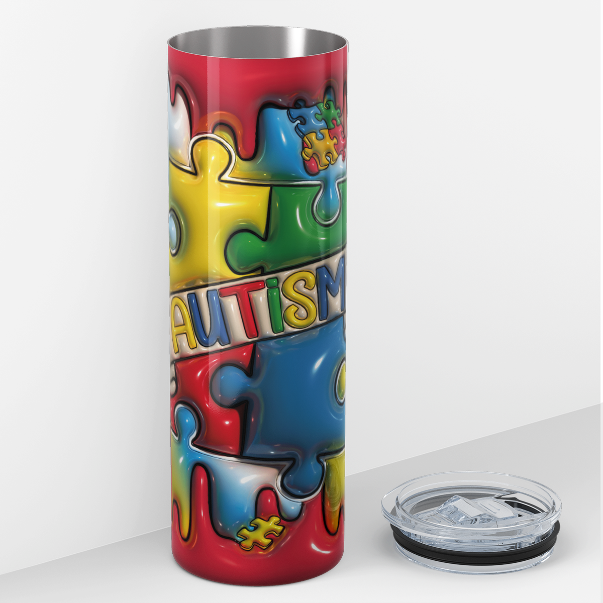 Autism Puzzle 20oz Skinny Tumbler