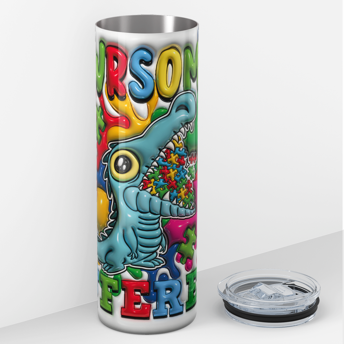 Rawrsomely Different Dinosaur 20oz Skinny Tumbler