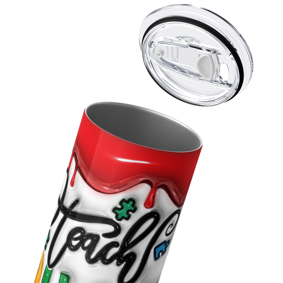 Teach Au-some Kids Autism Awareness 20oz Skinny Tumbler