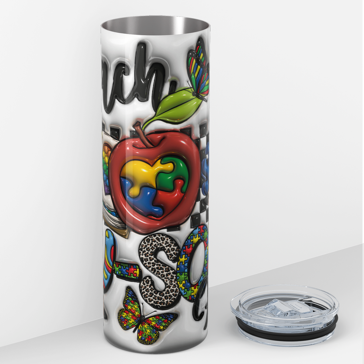 Teach Au-Some Kids 20oz Skinny Tumbler
