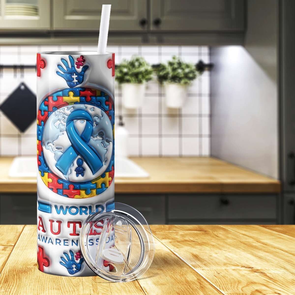 World Autism Awareness Day 20oz Skinny Tumbler