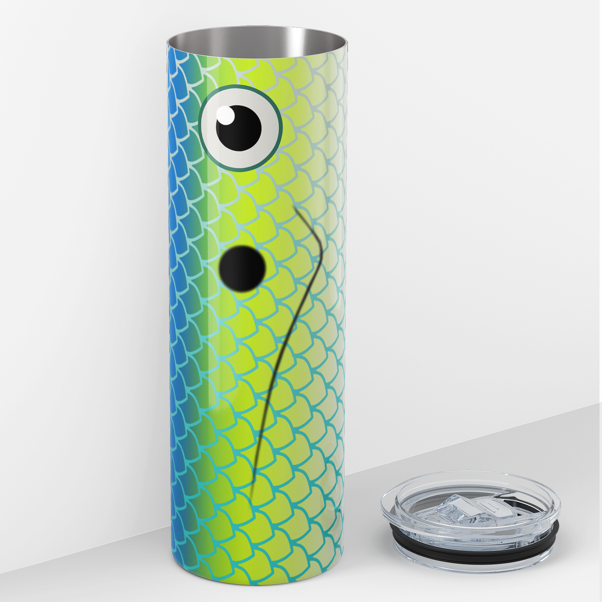 Blue Light Green Fishing Lure 20oz Skinny Tumbler