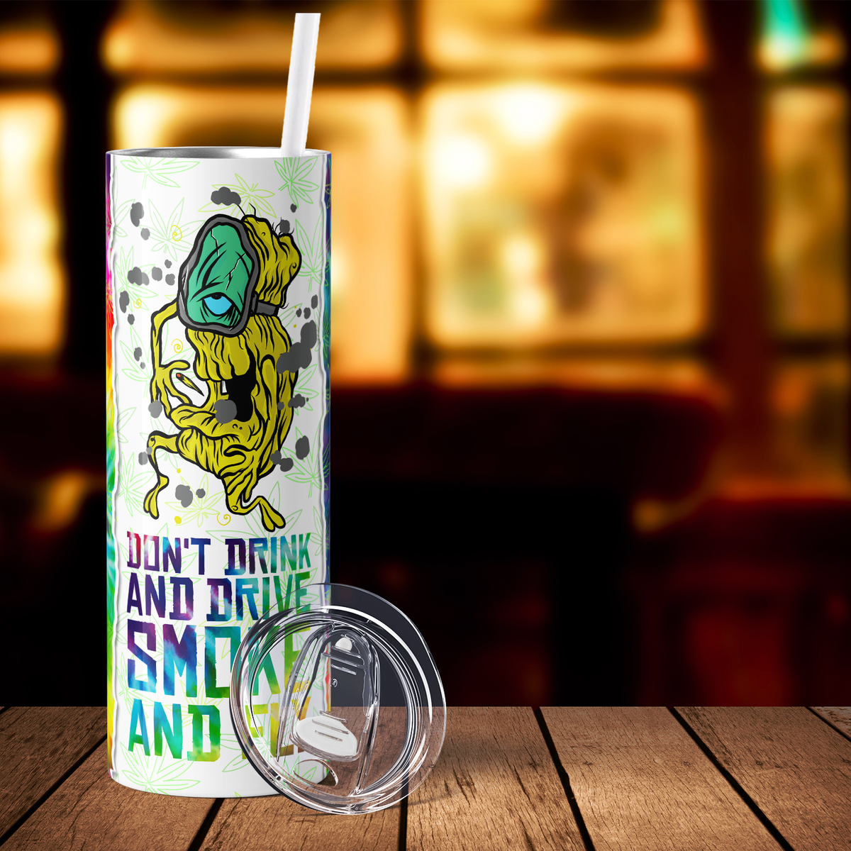 Don't Drink and Drive Smoke and Fly Funny Weed 20oz Skinny Tumbler
