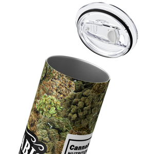 Cannabis Sativa and Indica Nutrition Facts Funny Weed 20oz Skinny Tumbler