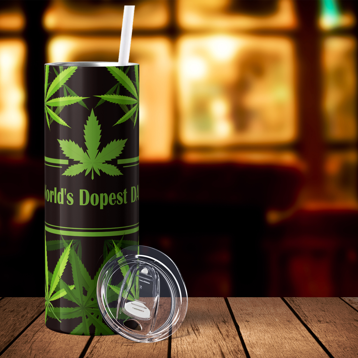 World's Dopest Dad Weed 20oz Skinny Tumbler