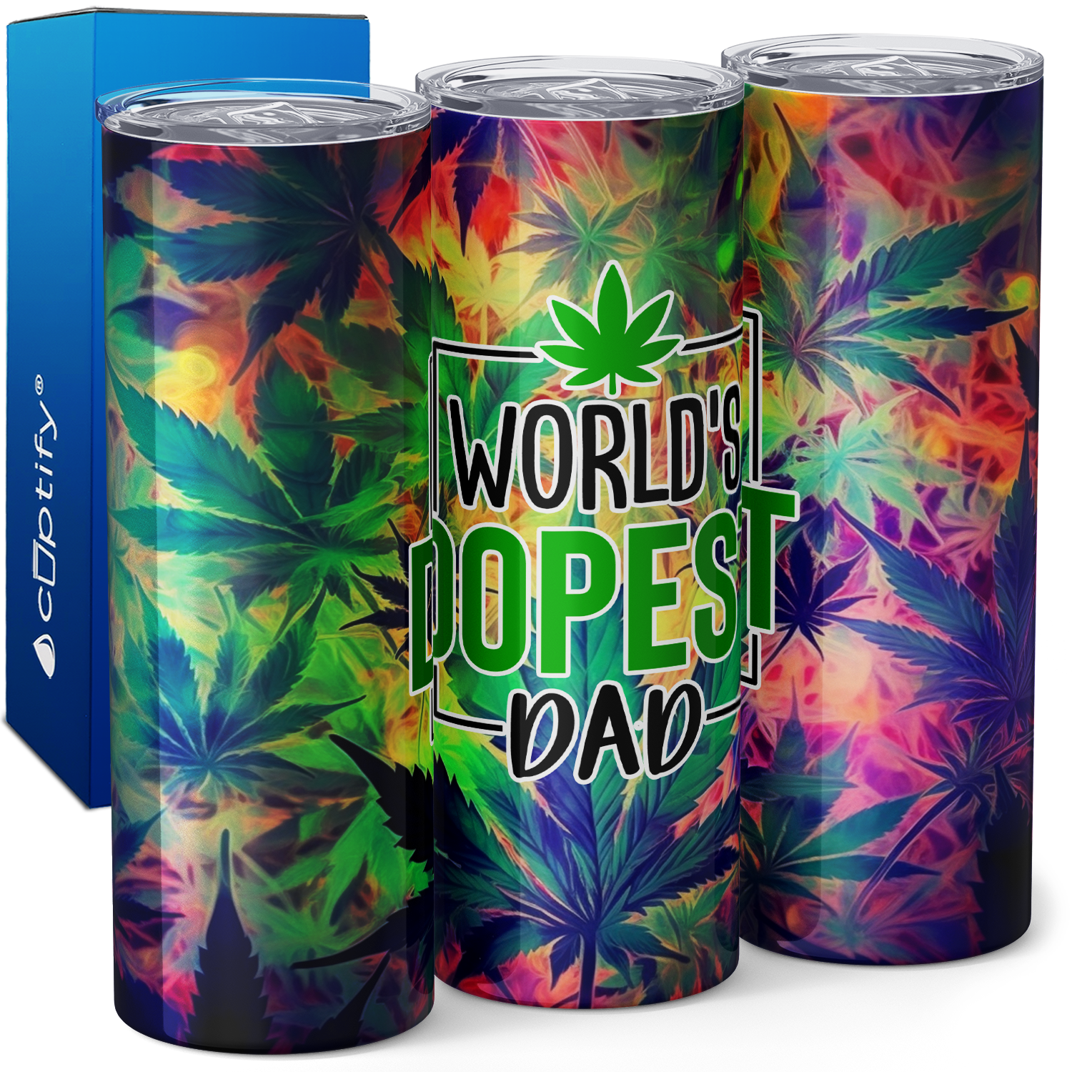 Weed World's Dopest Dad 20oz Skinny Tumbler