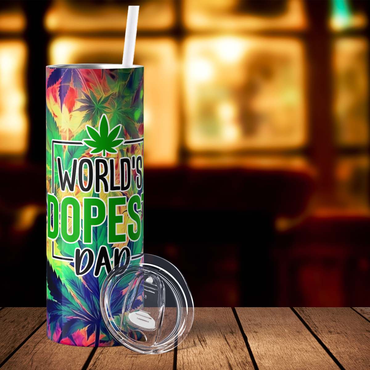 Weed World's Dopest Dad 20oz Skinny Tumbler