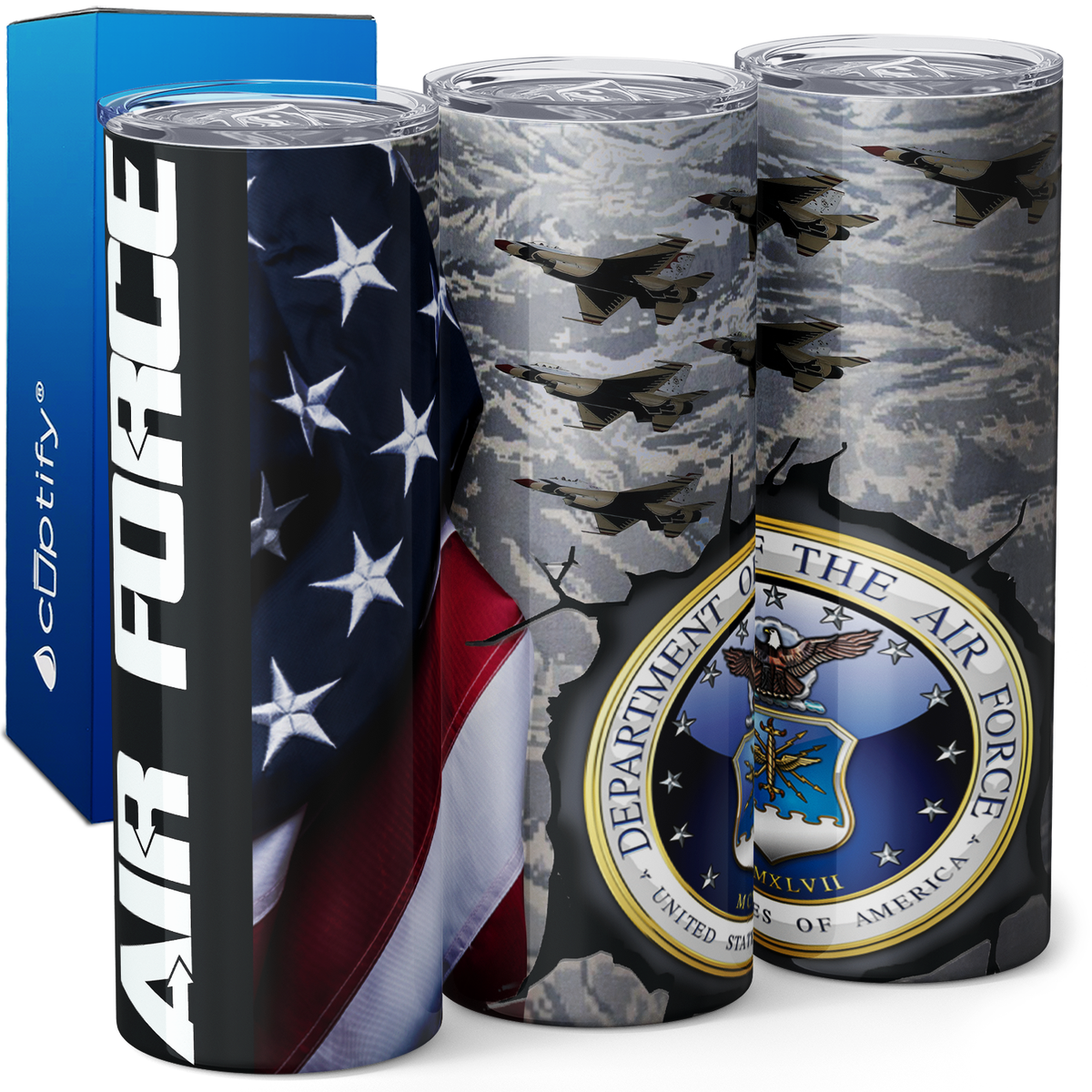 Air Force Badge 20oz Skinny Tumbler