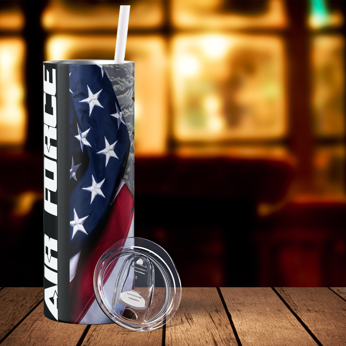 Air Force Badge 20oz Skinny Tumbler