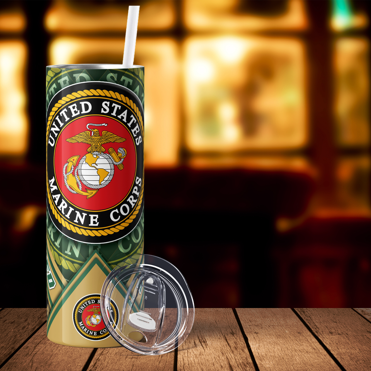 Coast Guard US Marine Corps 20oz Skinny Tumbler