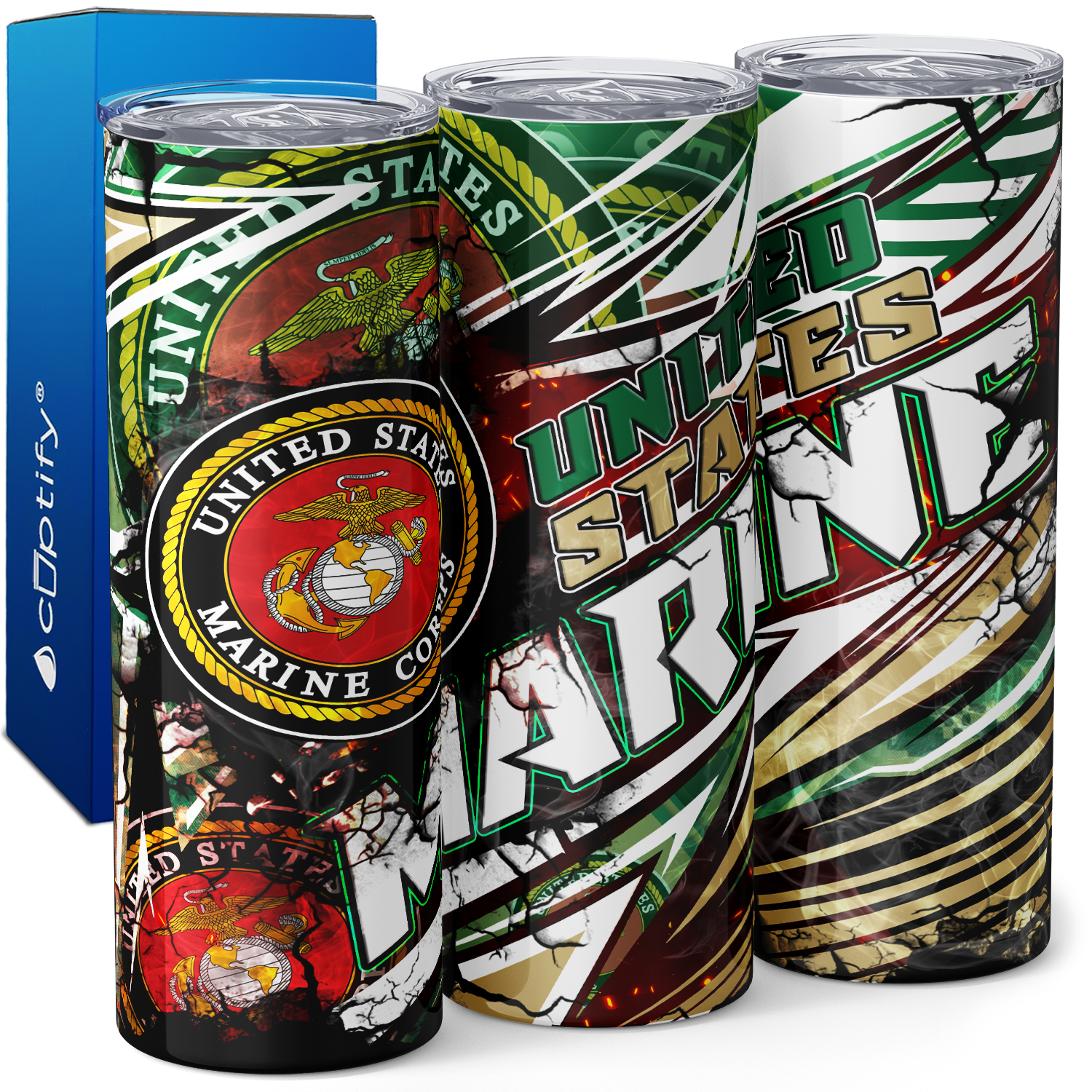 United States Marine 20oz Skinny Tumbler