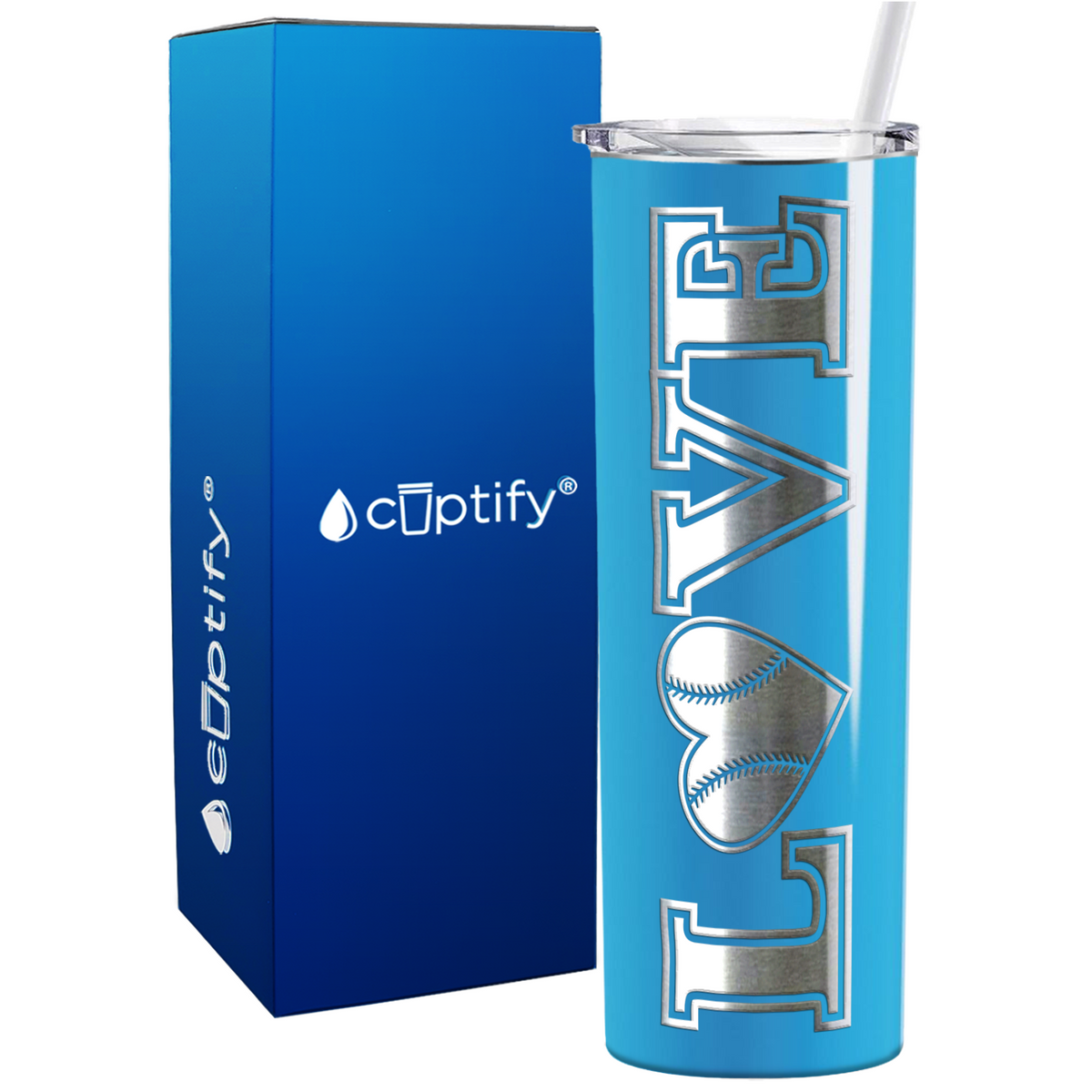 Baseball Heart Love 20oz Skinny Tumbler