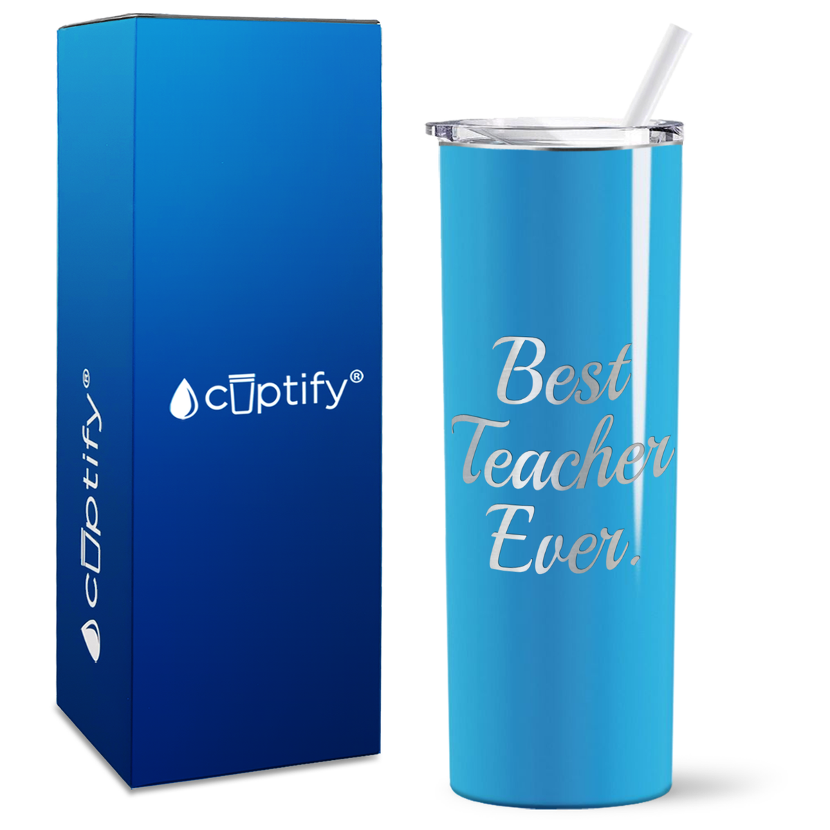Best Teacher Ever on 20oz Skinny Tumbler