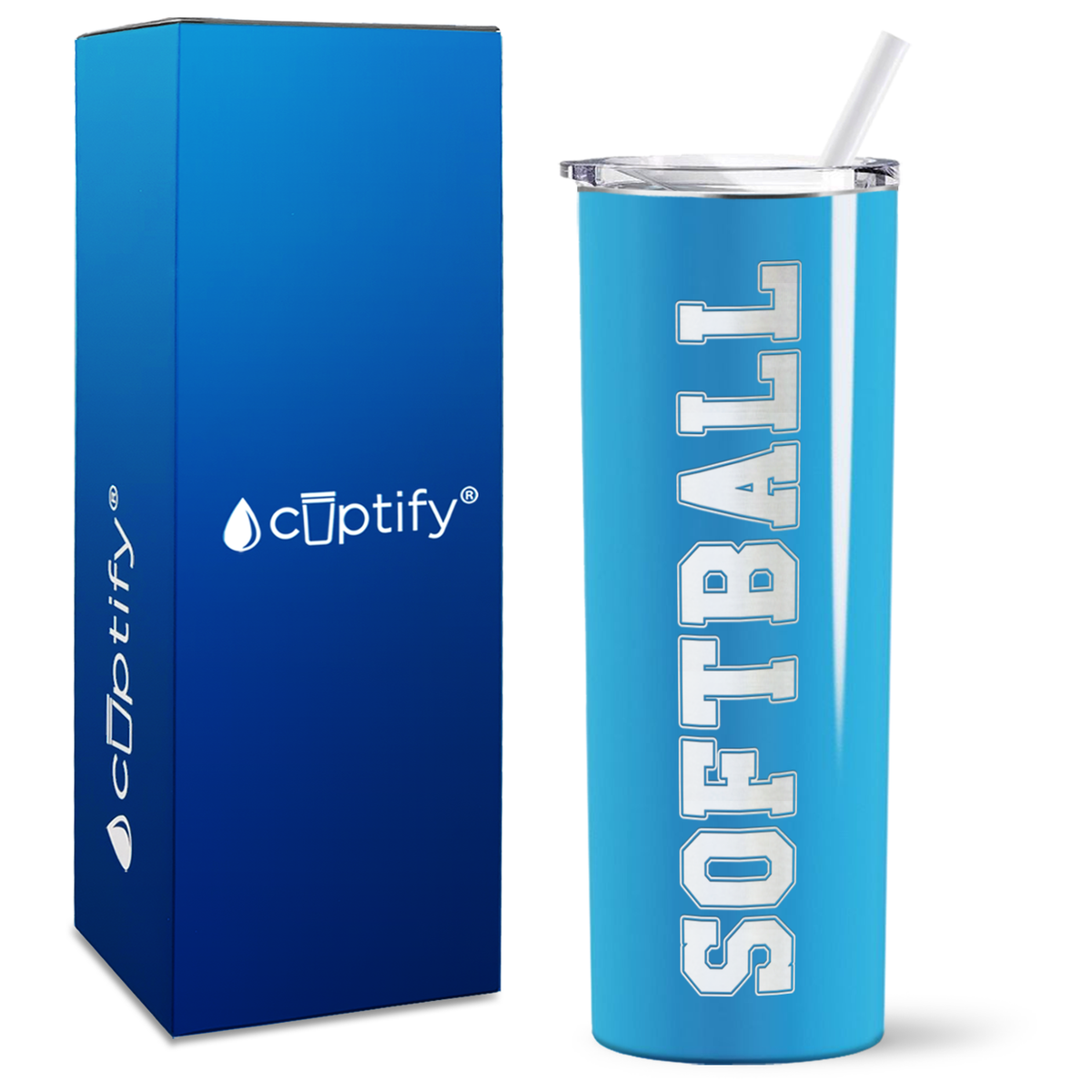 Softball on 20oz Skinny Tumbler