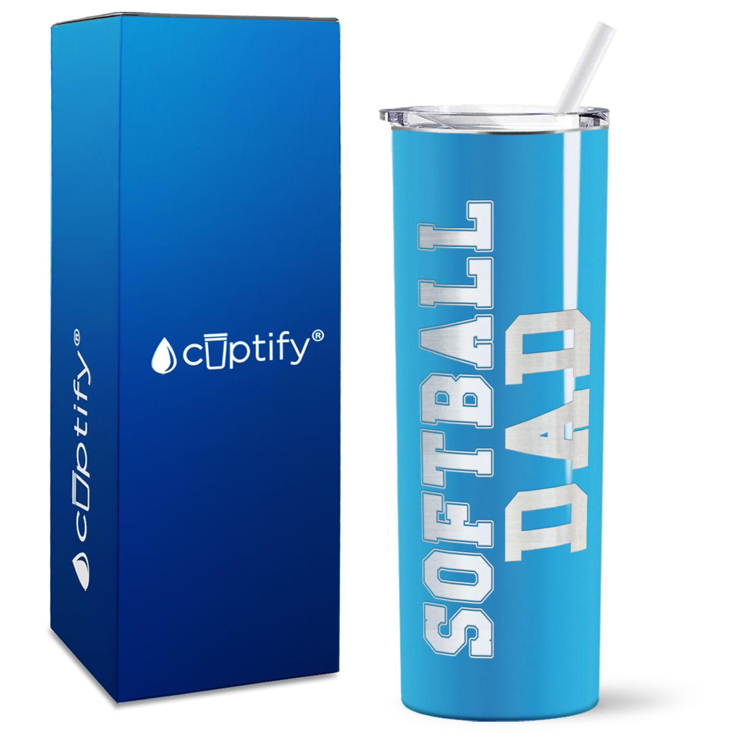 Softball Dad on 20oz Skinny Tumbler