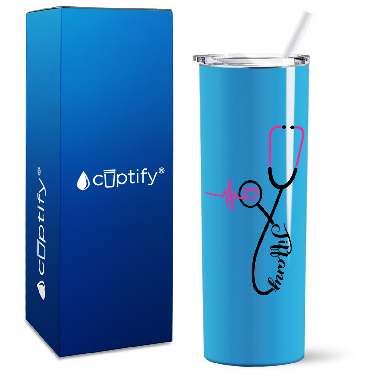 Personalized Nursing Stethoscope on Skinny Tumbler