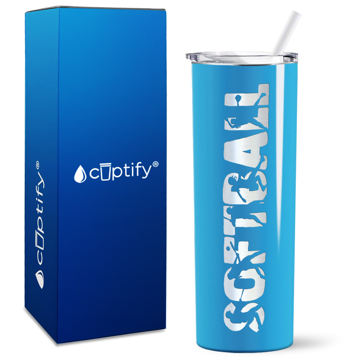 Softball Players on 20oz Skinny Tumbler