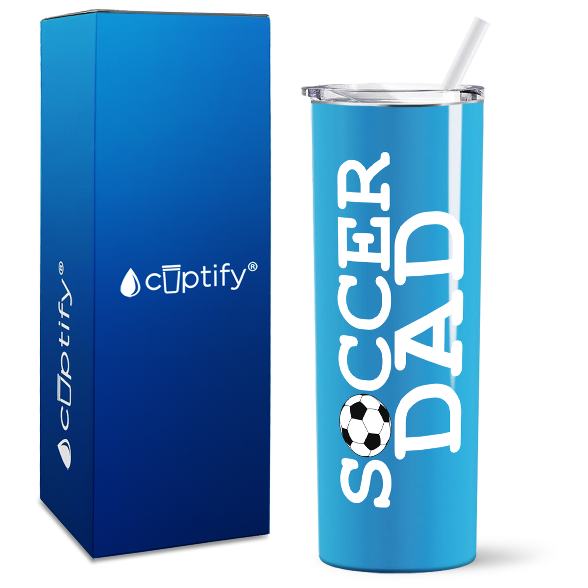 Soccer Ball Dad on 20oz Skinny Tumbler