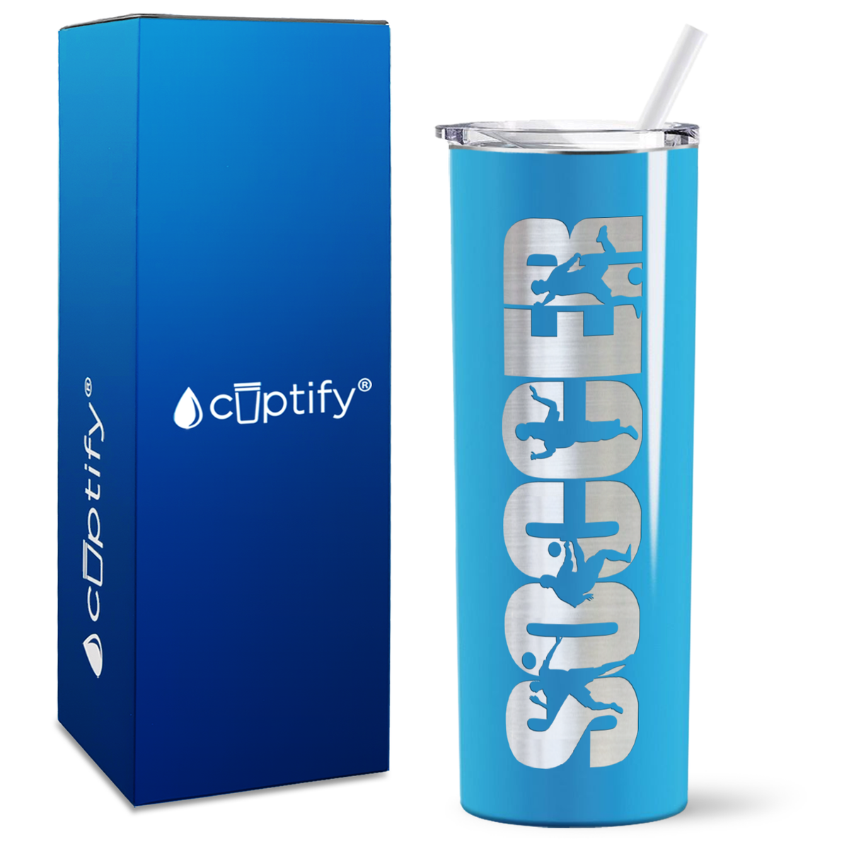 Soccer Players on 20oz Skinny Tumbler