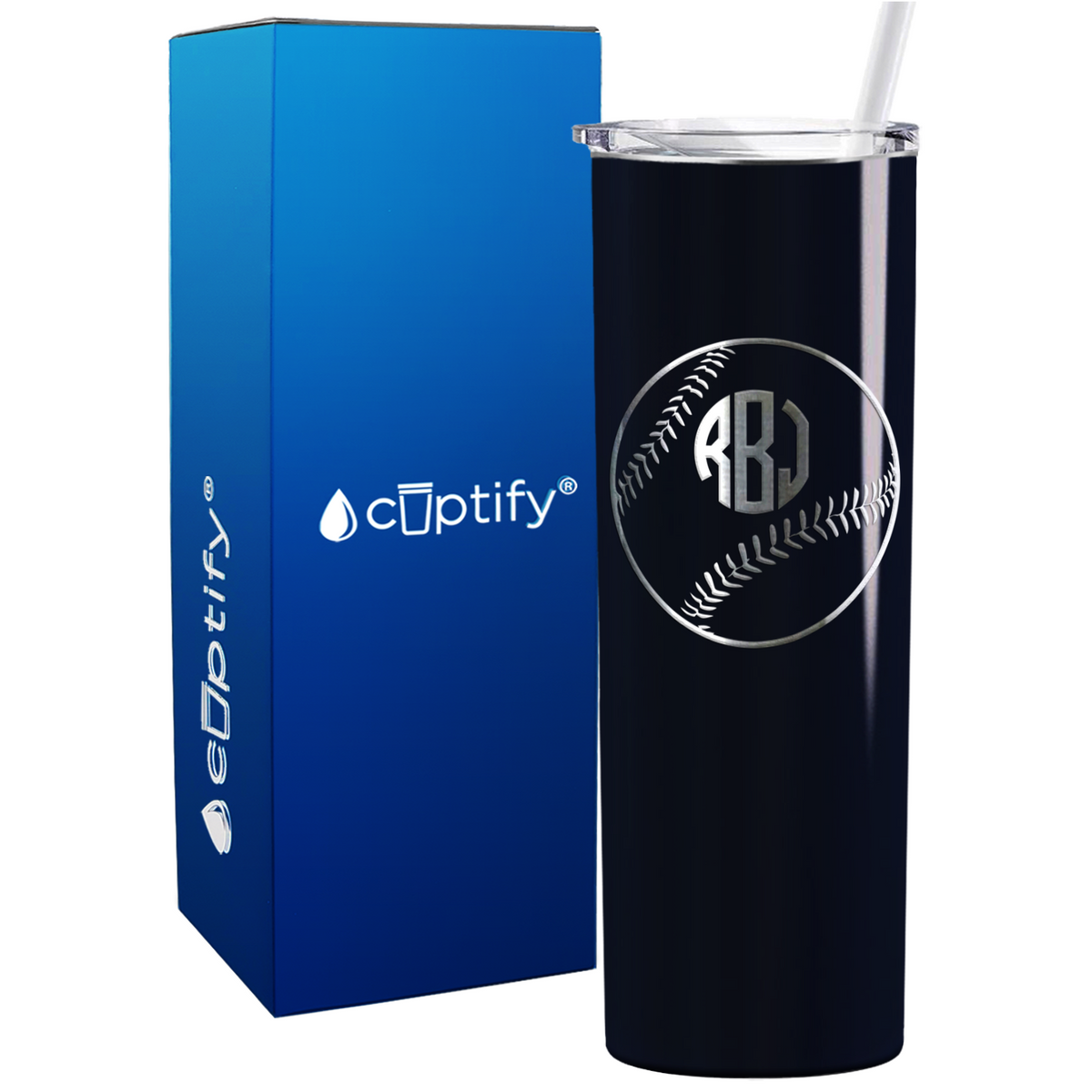 Baseball Monogram Design 20oz Skinny Tumbler