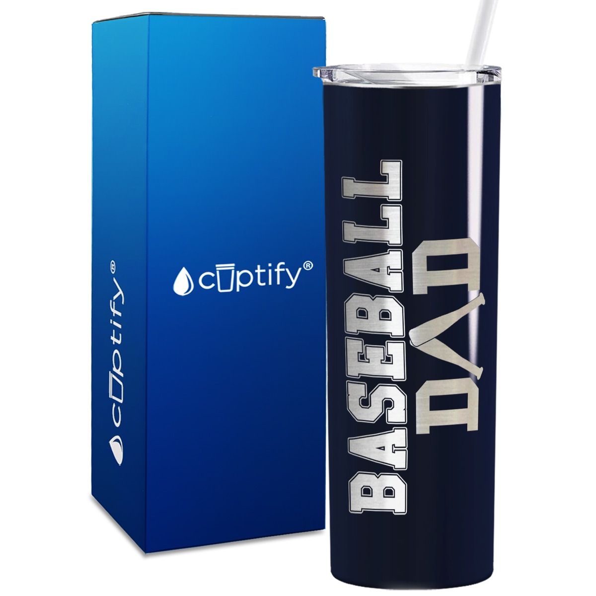 Baseball Dad Bats 20oz Skinny Tumbler