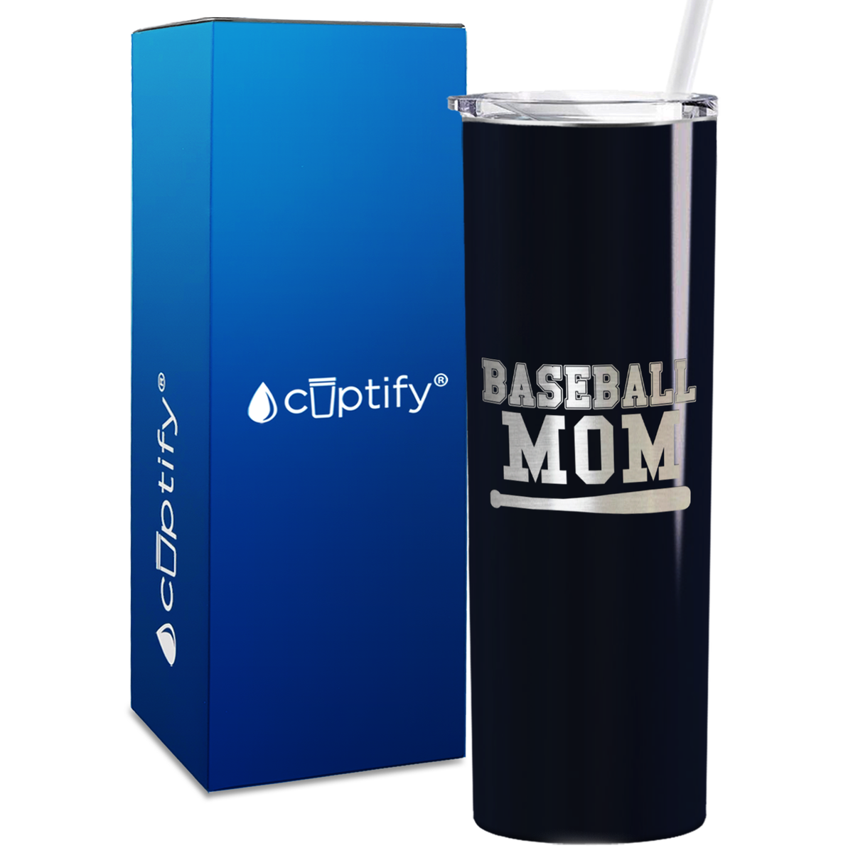 Baseball Mom Bat 20oz Skinny Tumbler