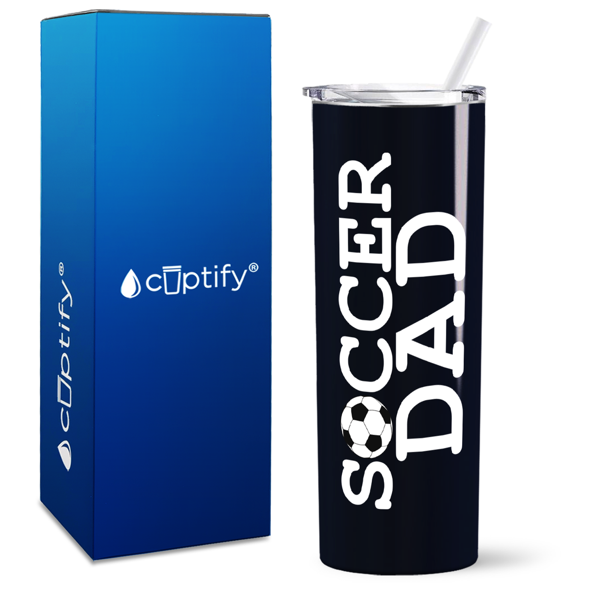 Soccer Ball Dad on 20oz Skinny Tumbler