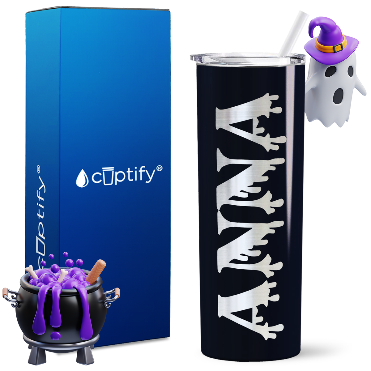 Personalized Bloody Style on 20oz 20oz Skinny - Halloween Tumbler