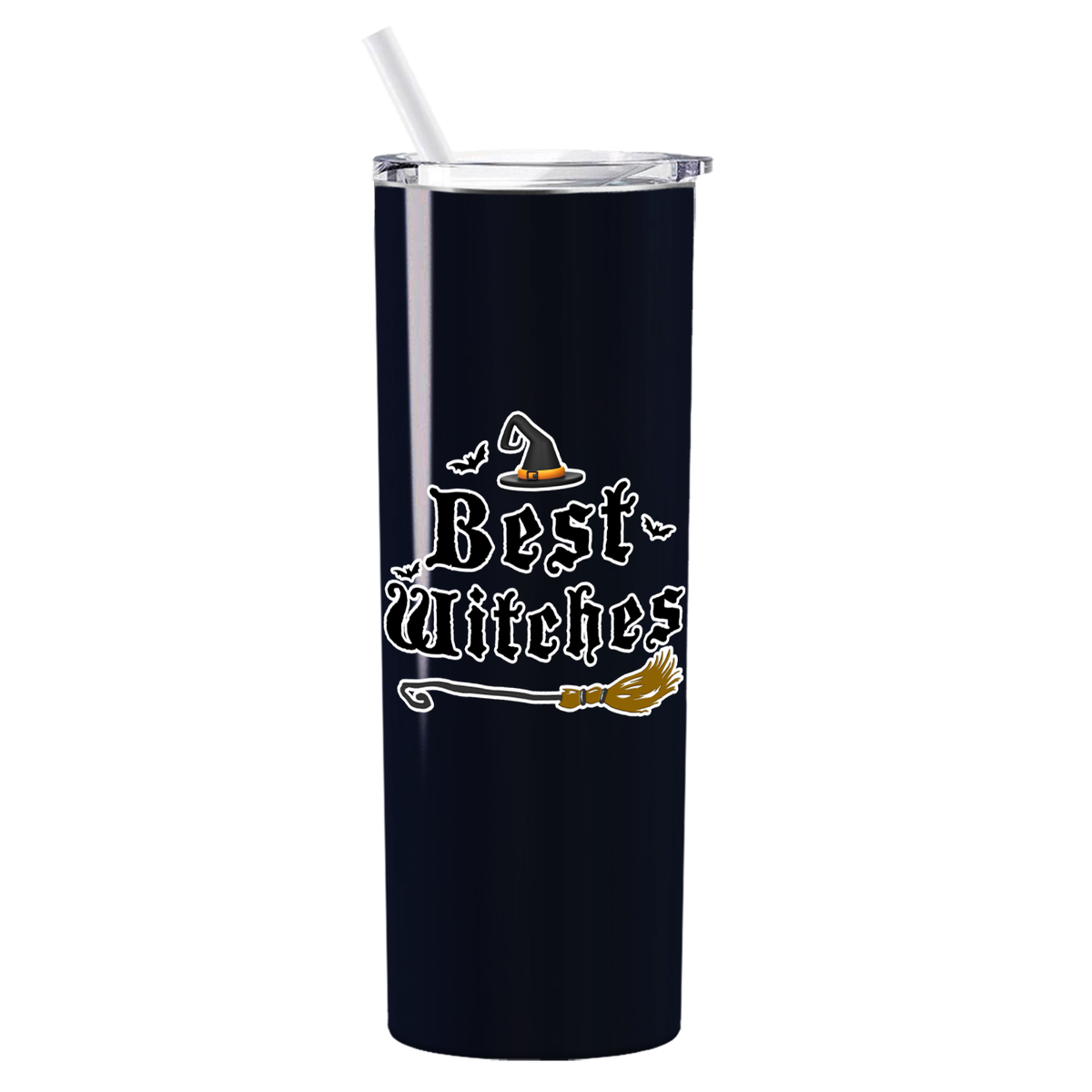 Personalized Best Witches on Black 20oz Halloween Skinny Tumbler