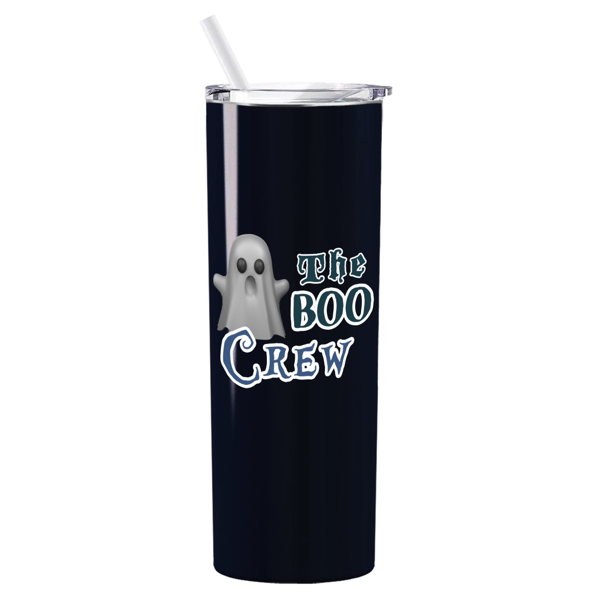 Personalized The Boo Crew on Black 20oz Halloween Skinny Tumbler