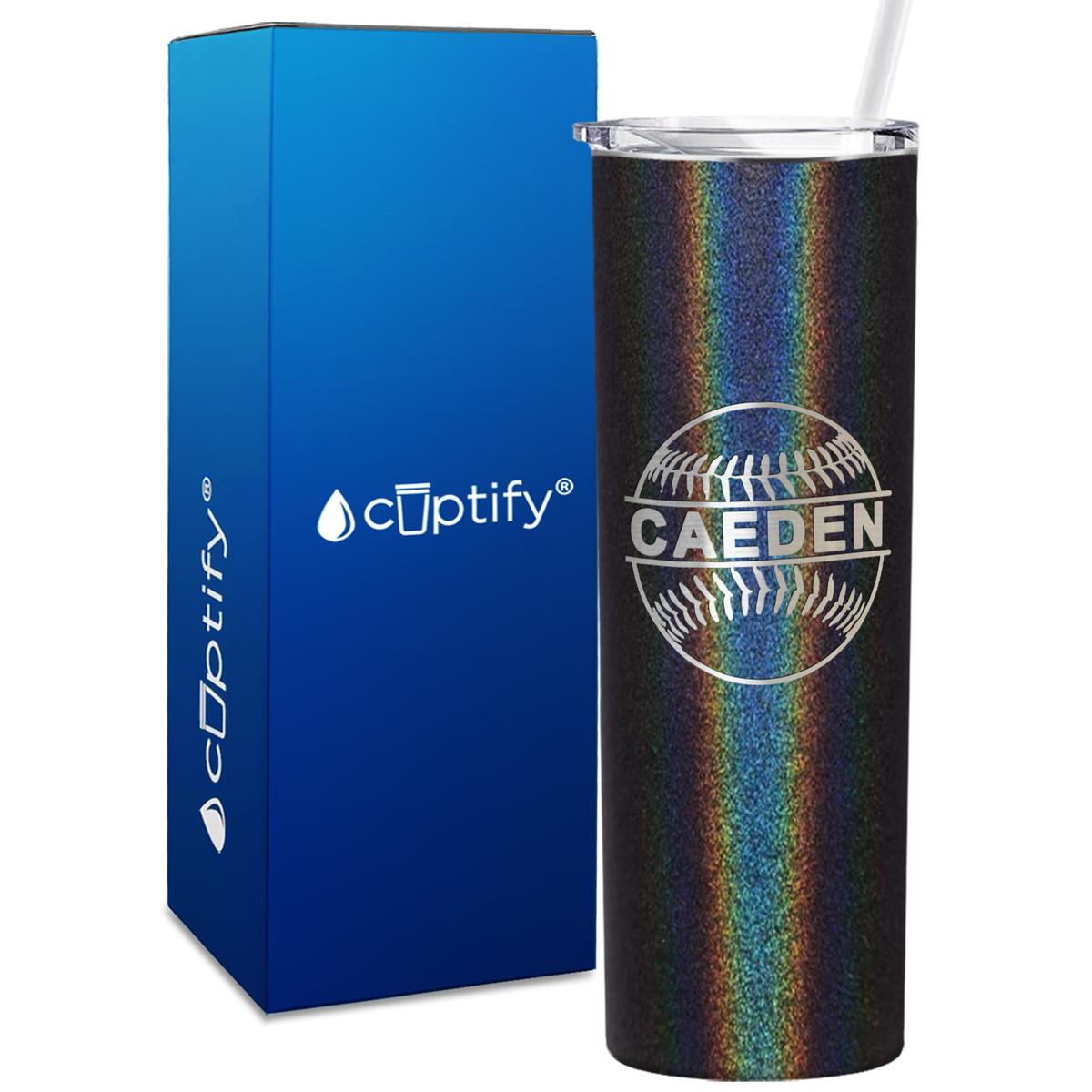 Blue Baseball Personalized Design 20oz Skinny Tumbler