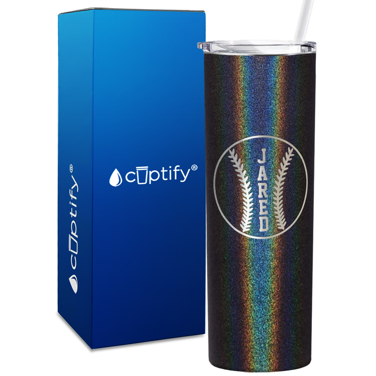 Red Baseball Personalized Design 20oz Skinny Tumbler