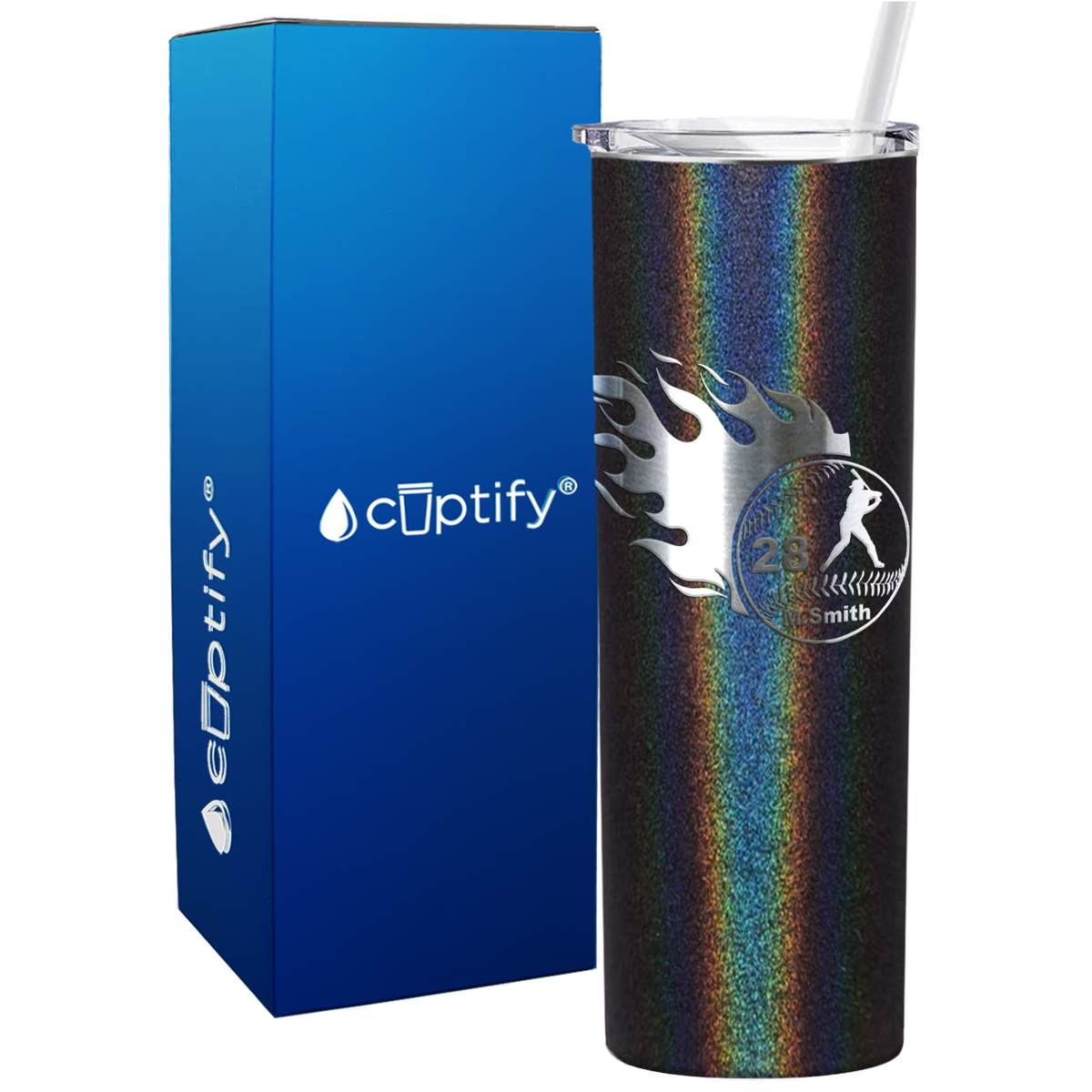 Baseball Personalized 20oz Skinny Tumbler