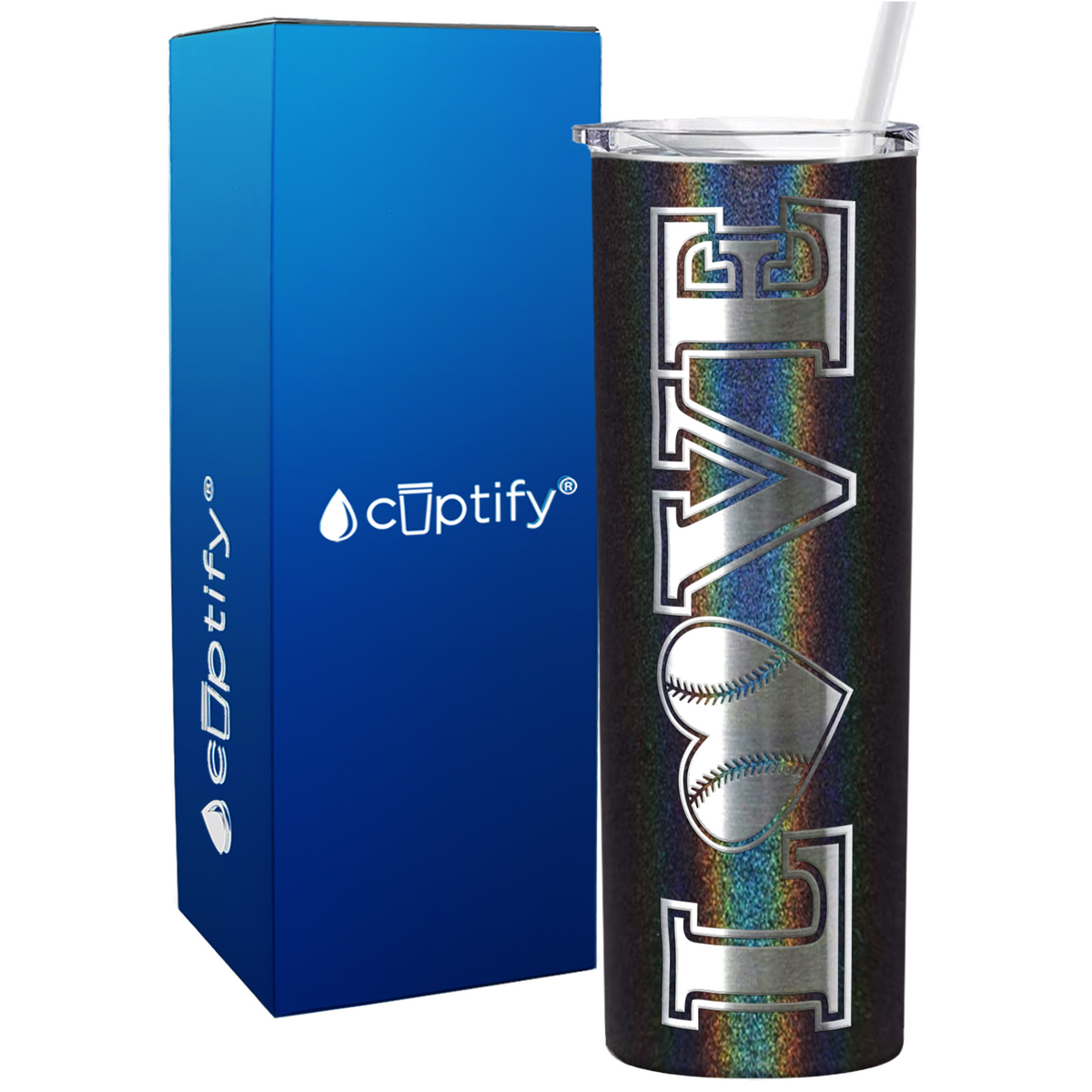 Baseball Heart Love 20oz Skinny Tumbler