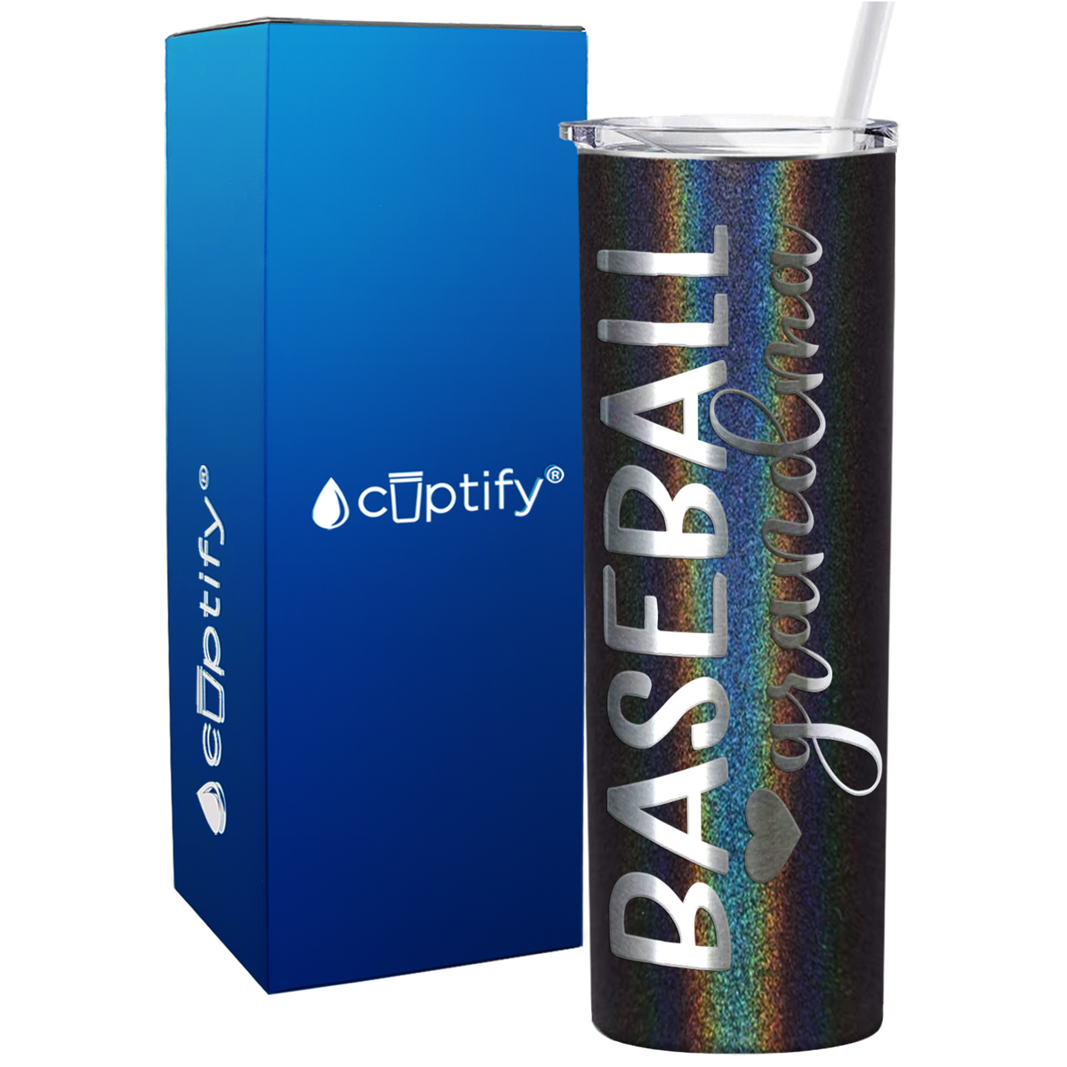 Baseball Grandma on 20oz Skinny Stainless Steel Tumbler