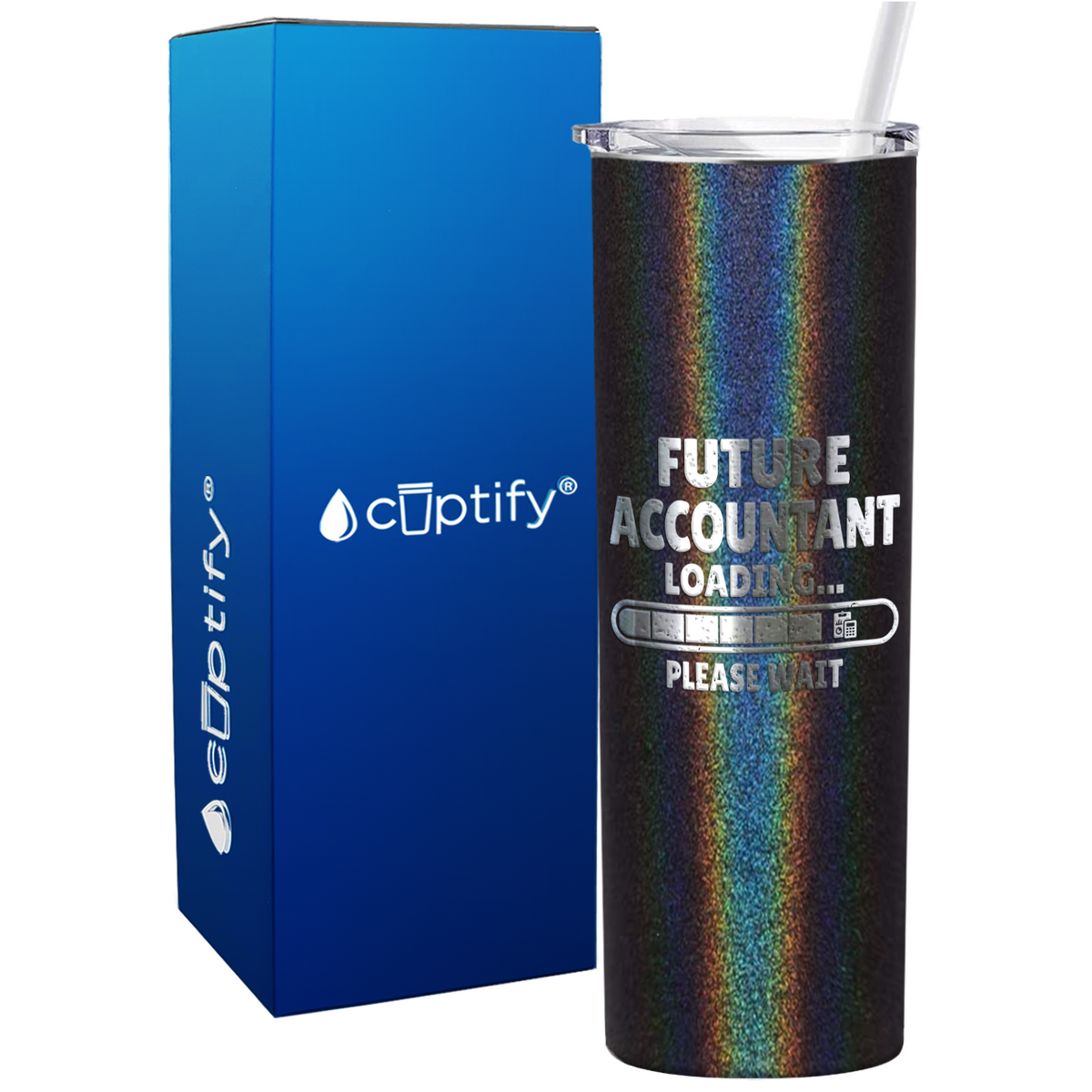 Future Accountant Loading on 20oz Skinny Stainless Steel Tumbler