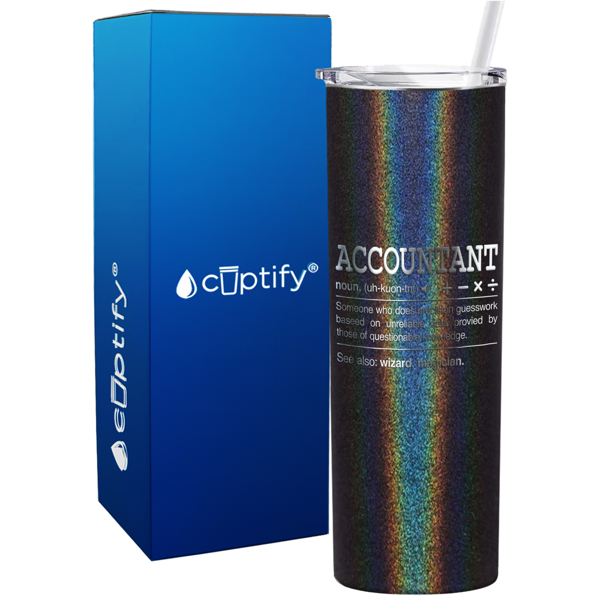 Accountant Noun Definition on 20oz Skinny Stainless Steel Tumbler