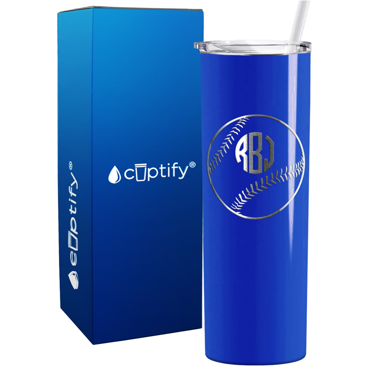 Baseball Monogram Design 20oz Skinny Tumbler