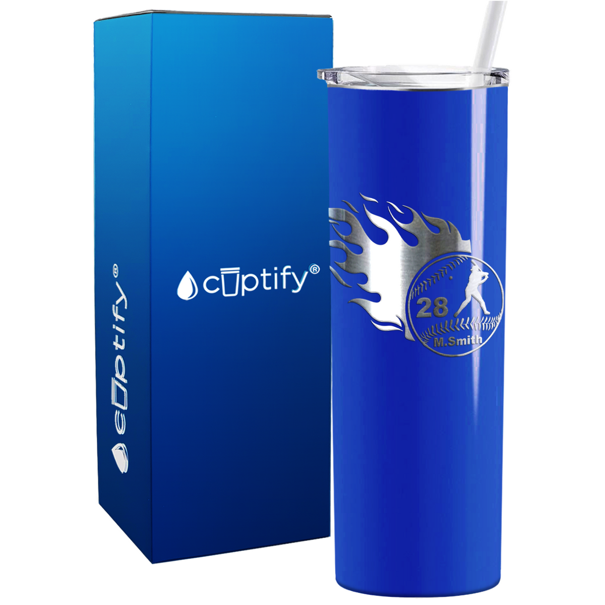 Baseball Personalized 20oz Skinny Tumbler