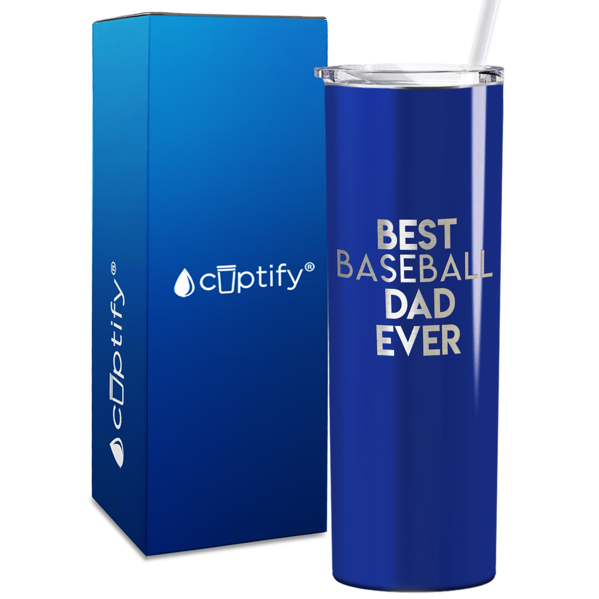 Best Baseball Dad Ever 20oz Skinny Tumbler