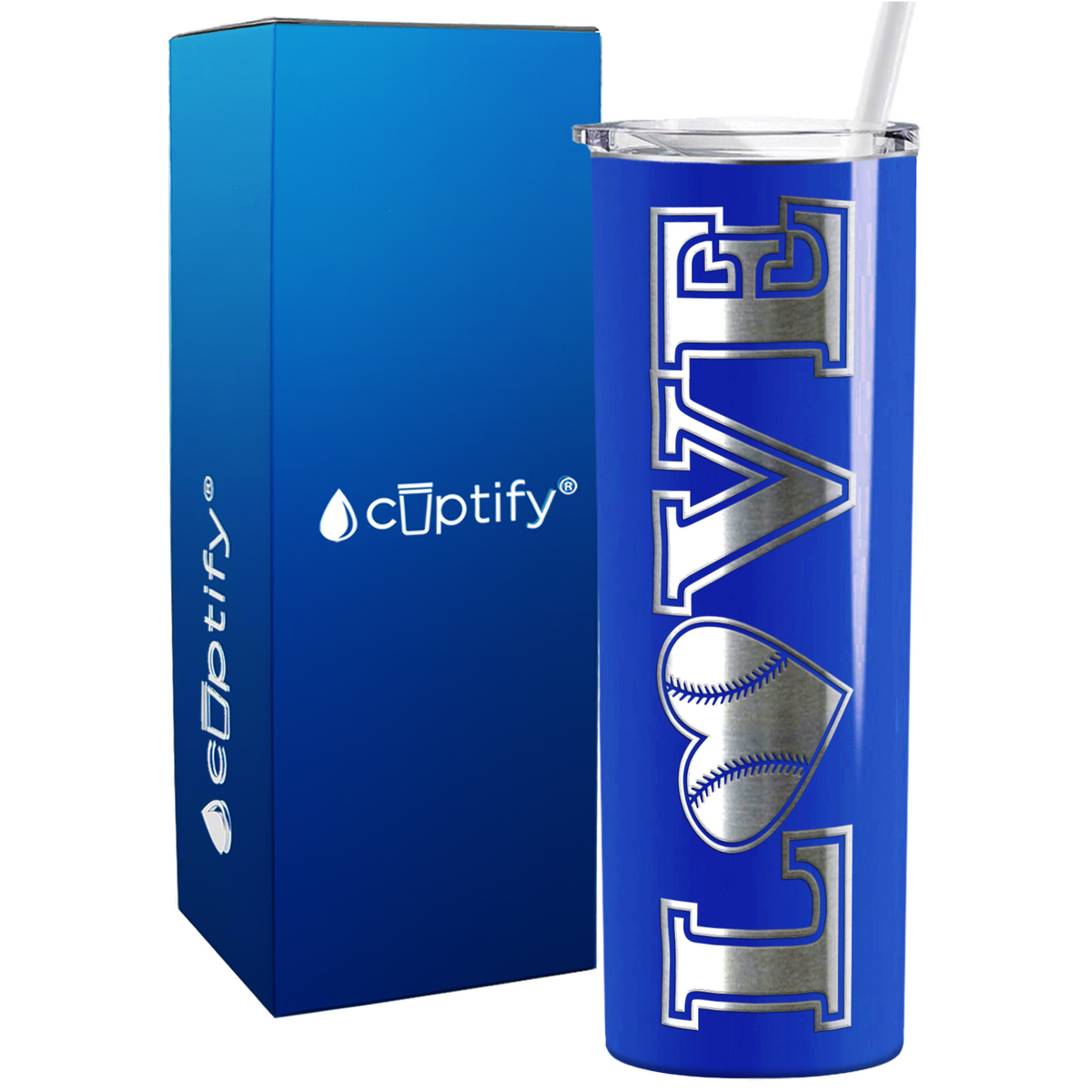 Baseball Heart Love 20oz Skinny Tumbler