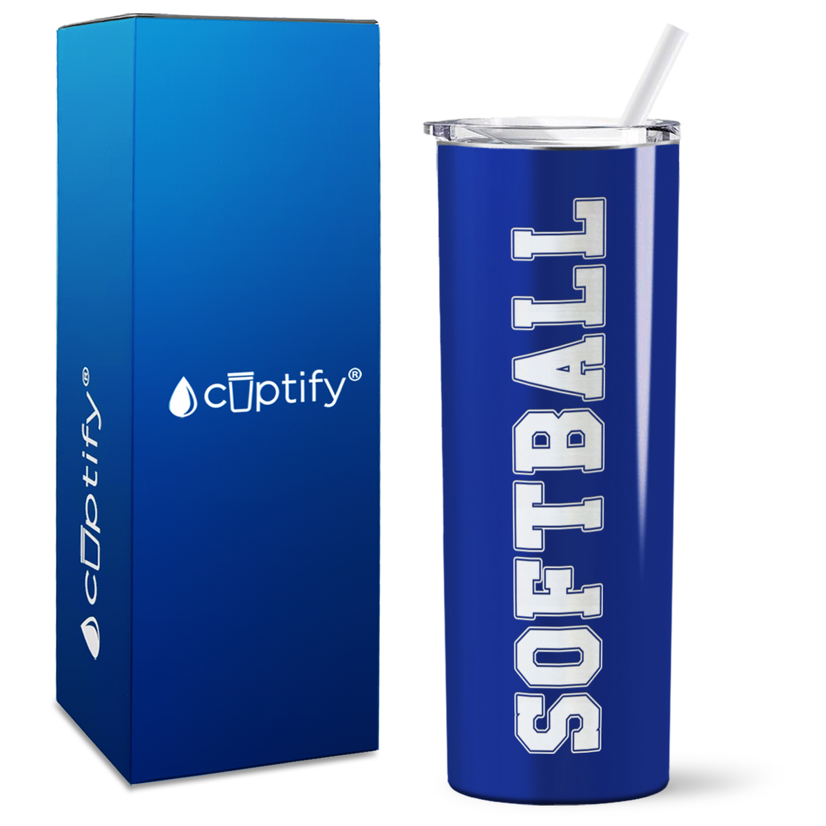 Softball on 20oz Skinny Tumbler