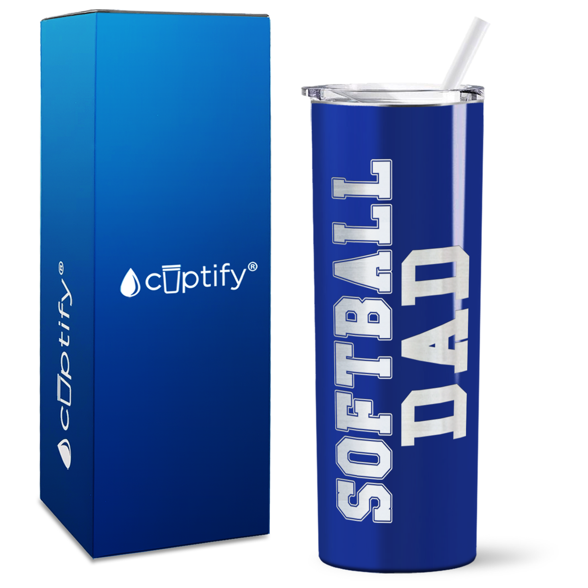 Softball Dad on 20oz Skinny Tumbler