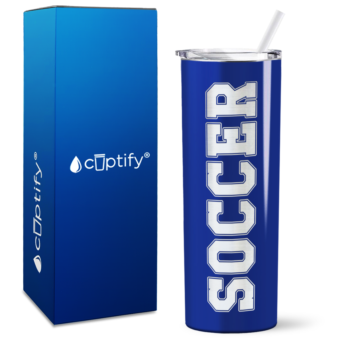 Soccer on 20oz Skinny Tumbler