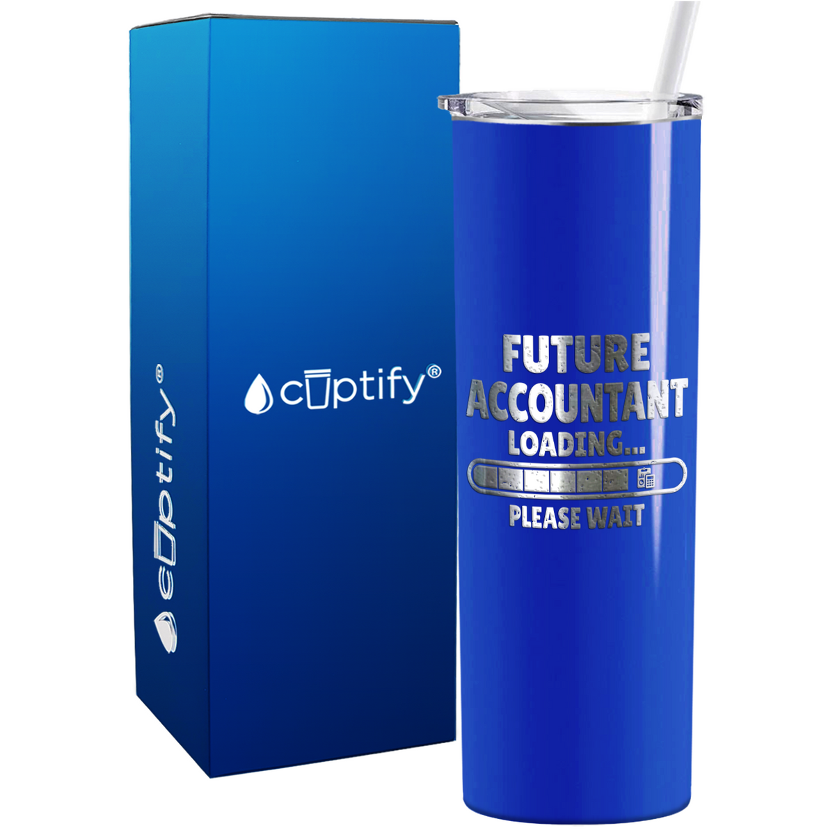 Future Accountant Loading on 20oz Skinny Stainless Steel Tumbler