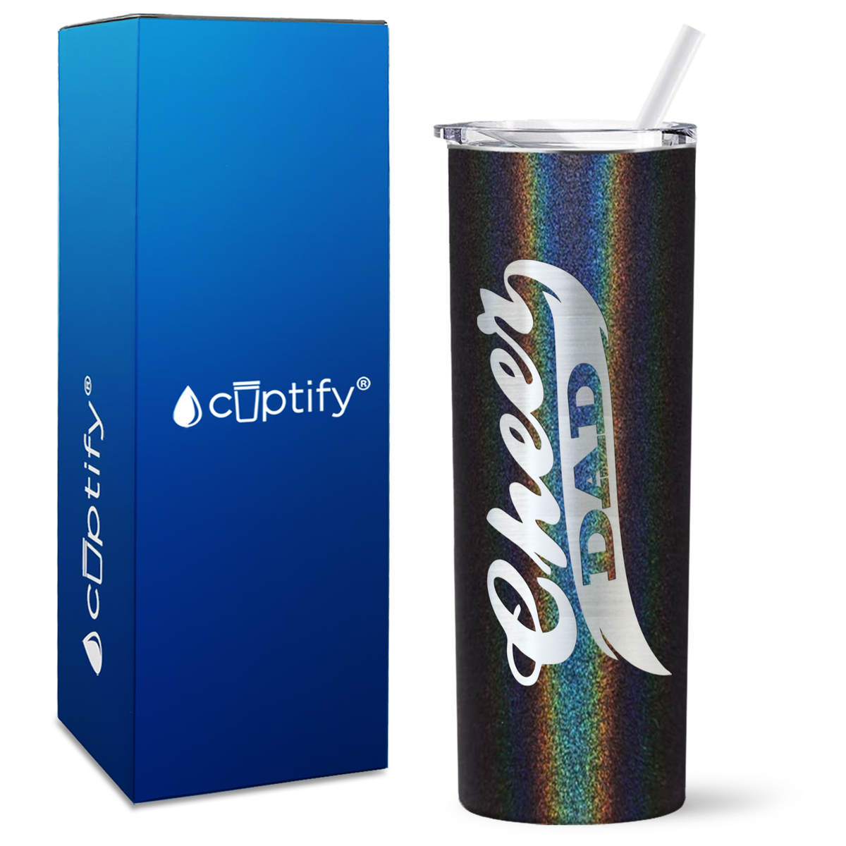 Cheer Dad on 20oz Skinny Tumbler