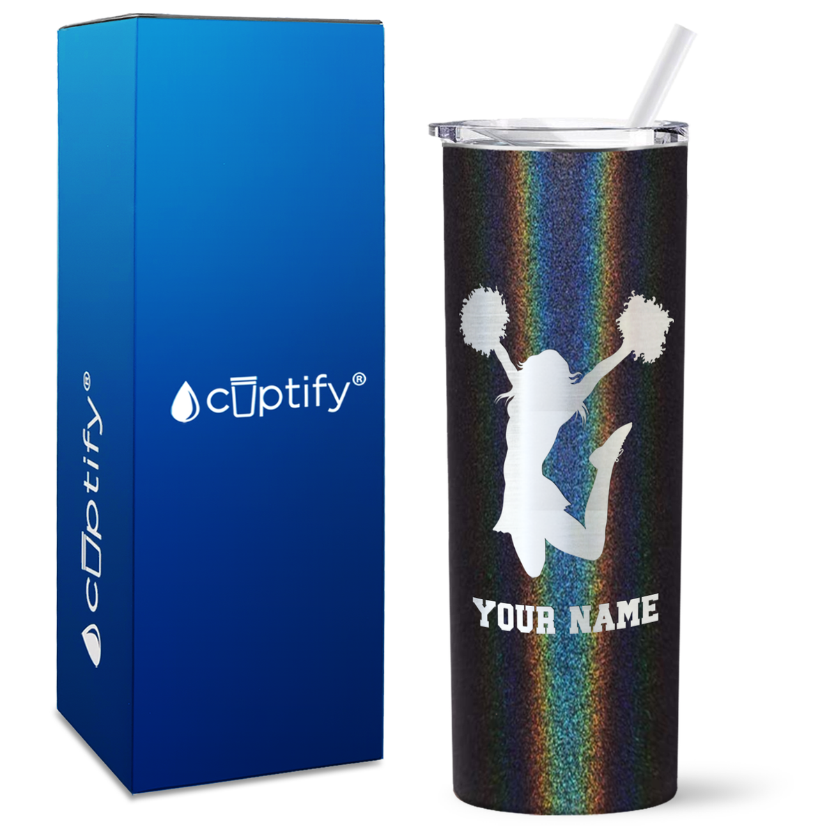 Personalized Cheerleader on 20oz Skinny Tumbler