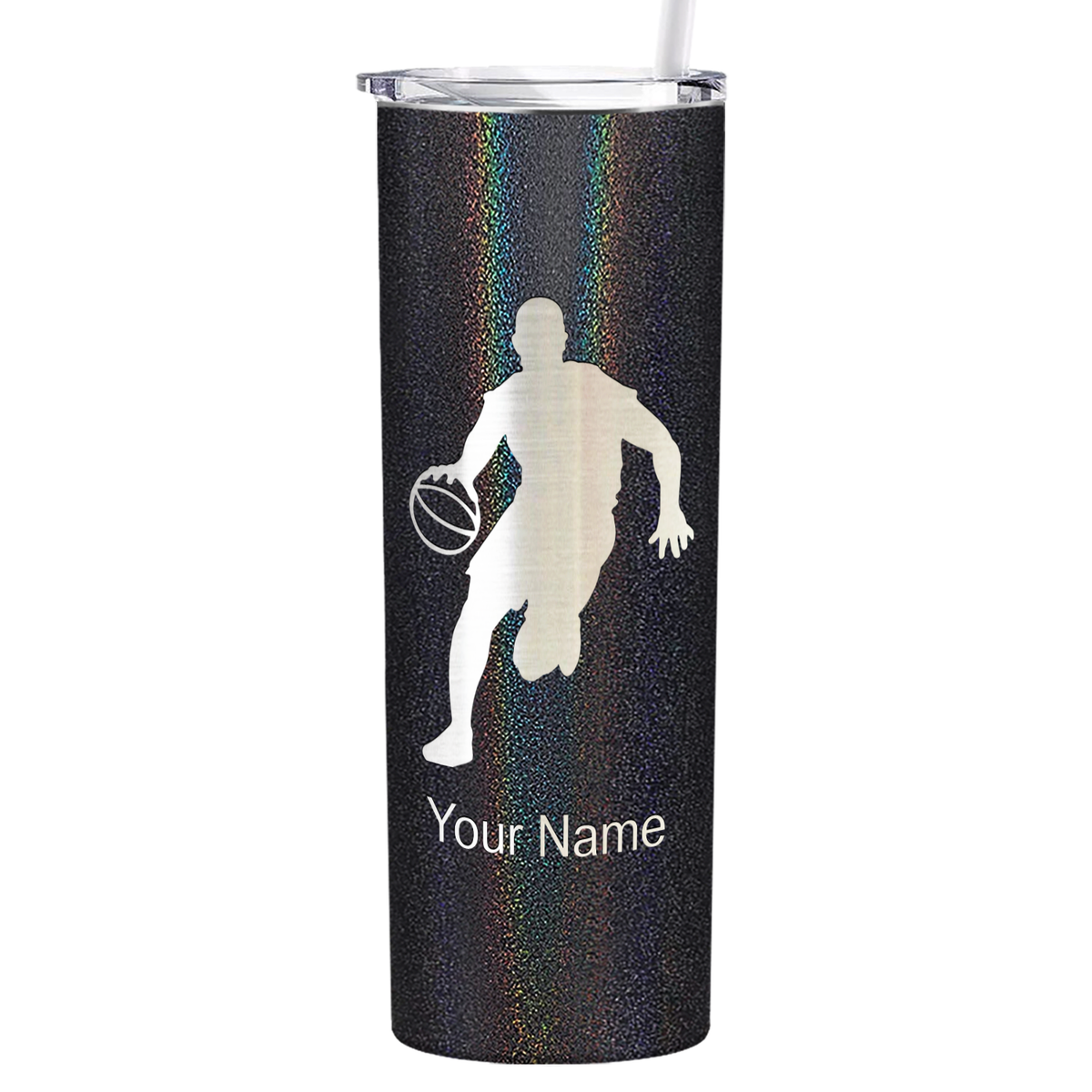 Personalized Basketball Player Silhouette Tumbler