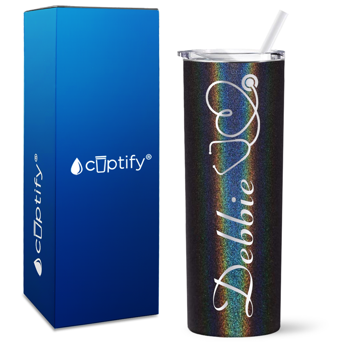 Personalized Nurse Stethoscope on Skinny Tumbler